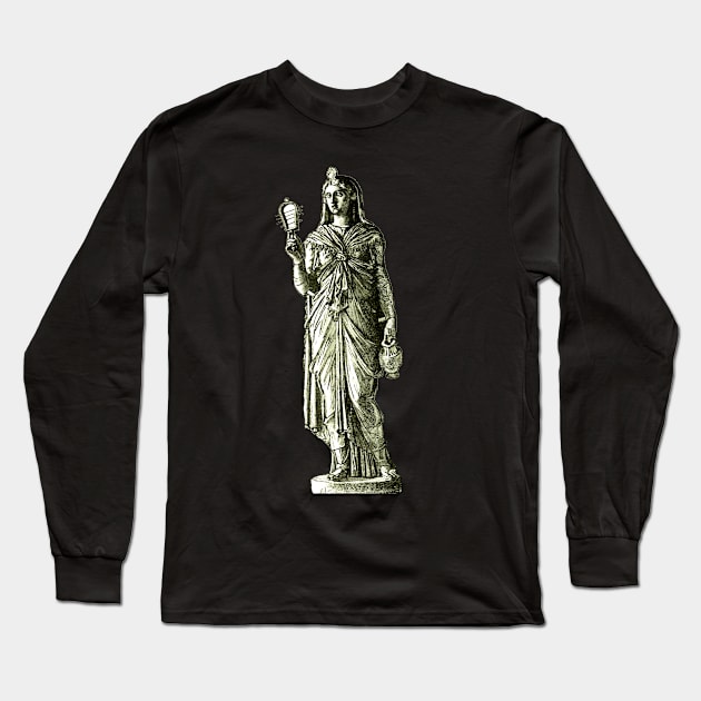 Greco-Roman Statue of the Egyptian Goddess Isis/Asset Long Sleeve T-Shirt by WillowNox7